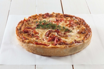 קיש פלפלים קלויים וגבינות עיזים גדול